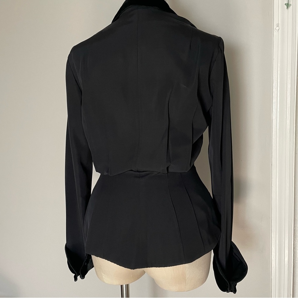 Vintage R & K black velvet trimmed double breasted blazer - Picture 5 of 10